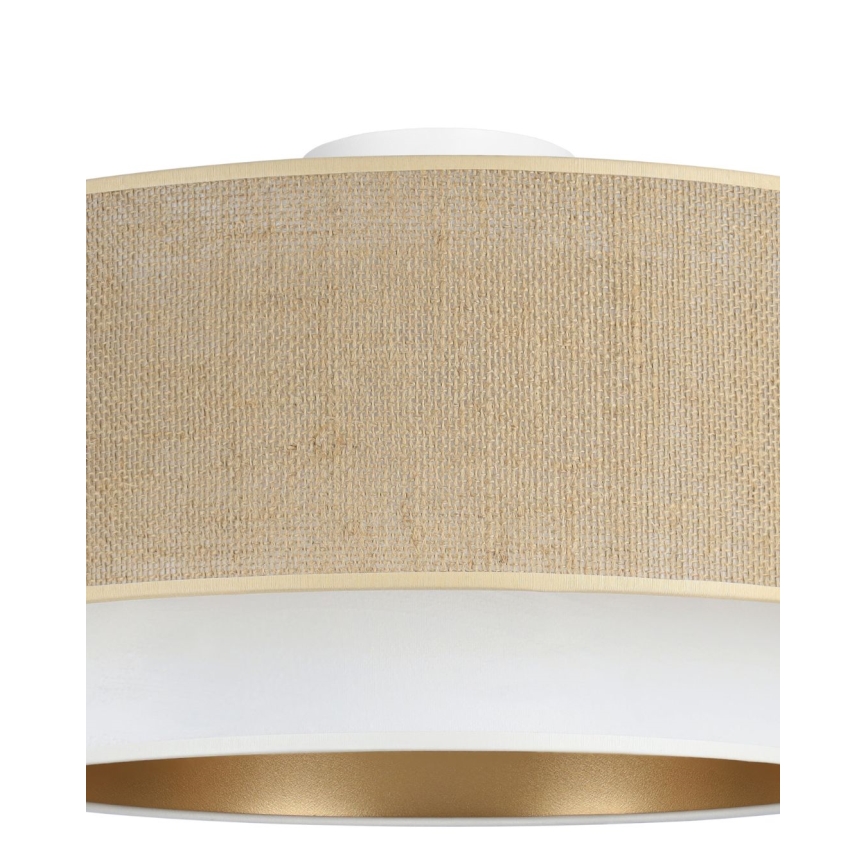 Stropné svietidlo SARTA 1×E27, 60 W, 230 V, priemer 45 cm, biela/juta