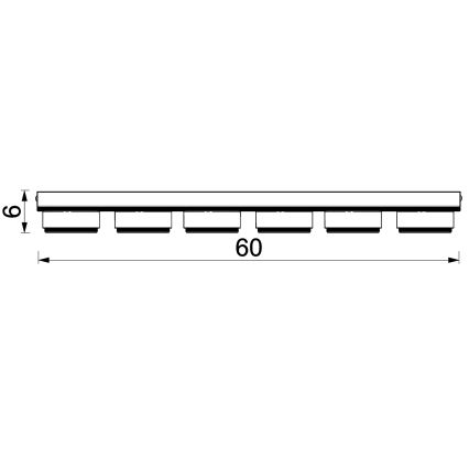 Stropné svietidlo SEMA 6xGX53/15W/230V čierna/hnedá/dub