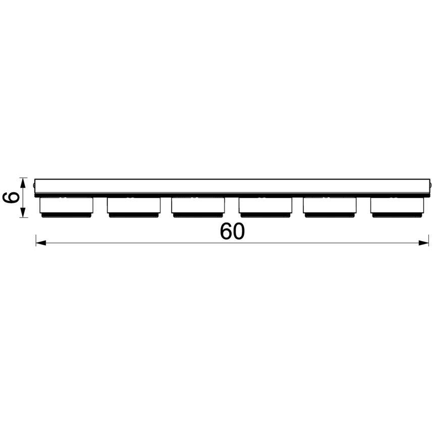 Stropné svietidlo SEMA 6xGX53/15W/230V čierna/hnedá/dub