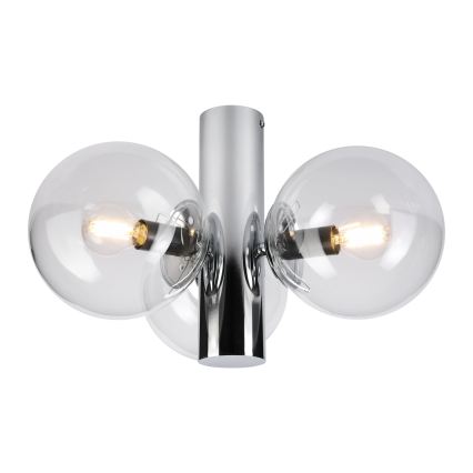 Stropné svietidlo SFERIO 3xE14/5W/230V lesklý chróm/číre sklo