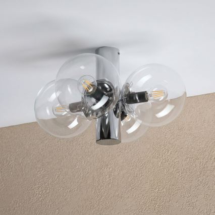 Stropné svietidlo SFERIO 4xE14/5W/230V lesklý chróm/číre