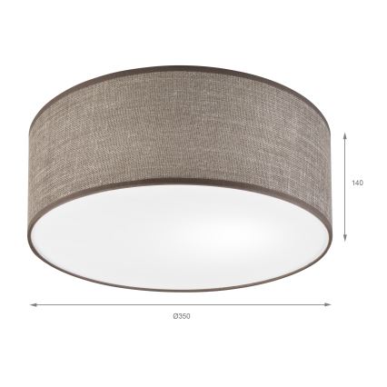 Stropné svietidlo SIRJA 1xE27/15W/230V pr. 35 cm hnedé