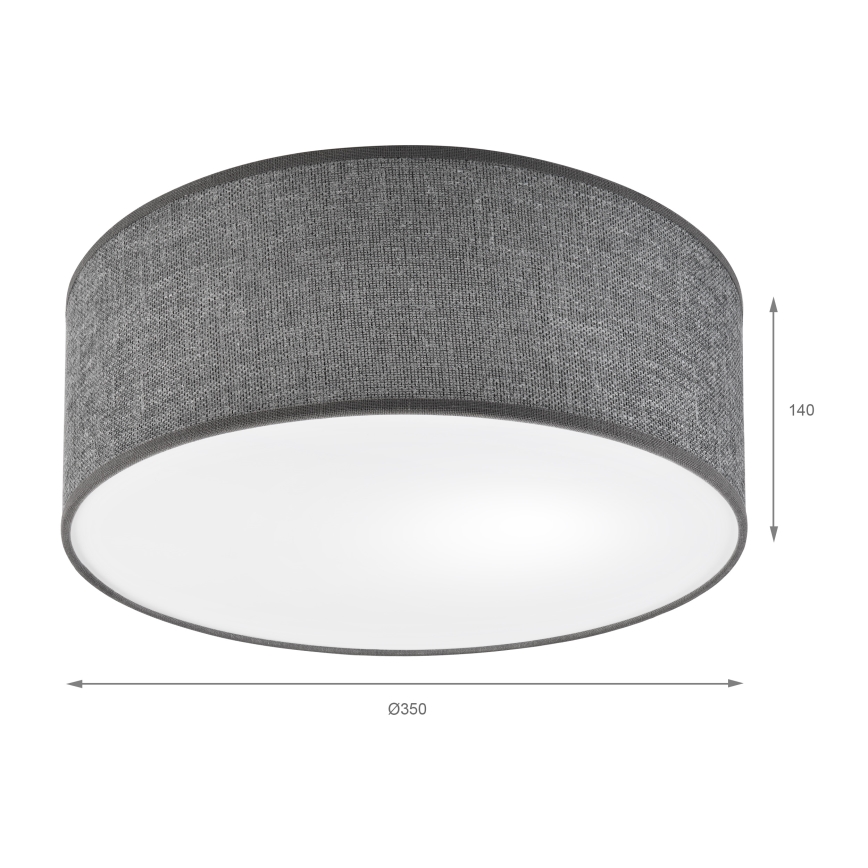 Stropné svietidlo SIRJA 1xE27/15W/230V pr. 35 cm sivé