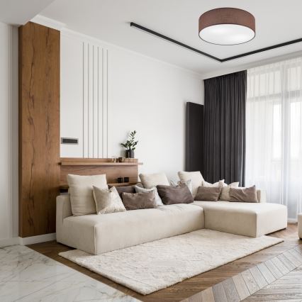 Stropné svietidlo SIRJA 2xE27/15W/230V pr. 45 cm hnedé