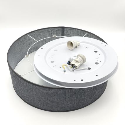 Stropné svietidlo SIRJA 2xE27/15W/230V priemer 45 cm sivé