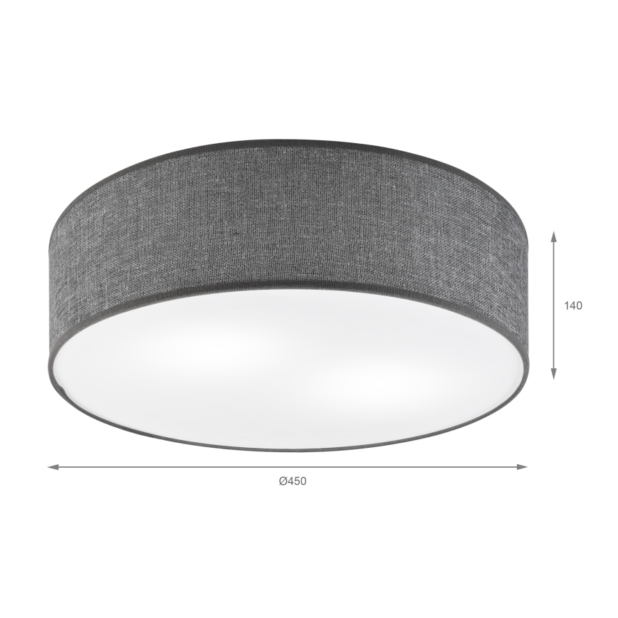 Stropné svietidlo SIRJA 2xE27/15W/230V priemer 45 cm sivé