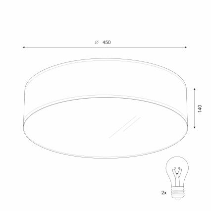 Stropné svietidlo SIRJA 2×E27/15W/230V Ø 45 cm krémové