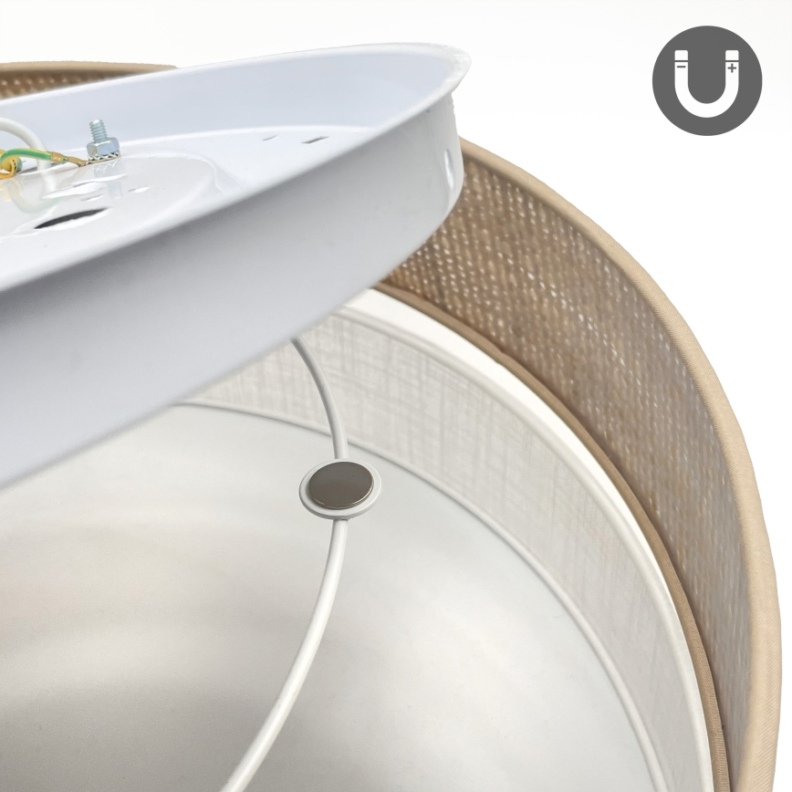 Stropné svietidlo SIRJA BOHO 2xE27/15W/230V priemer 45 cm béžová/biela