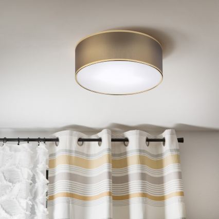 Stropné svietidlo SIRJA DOUBLE 2xE14/15W/230V, priemer 35 cm, hnedá/zlatá