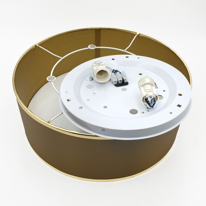 Stropné svietidlo SIRJA DOUBLE 2xE14/15W/230V, priemer 35 cm, hnedá/zlatá