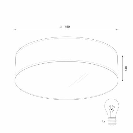 Stropné svietidlo SIRJA DOUBLE 4xE27/15W/230V pr. 45 cm krémová