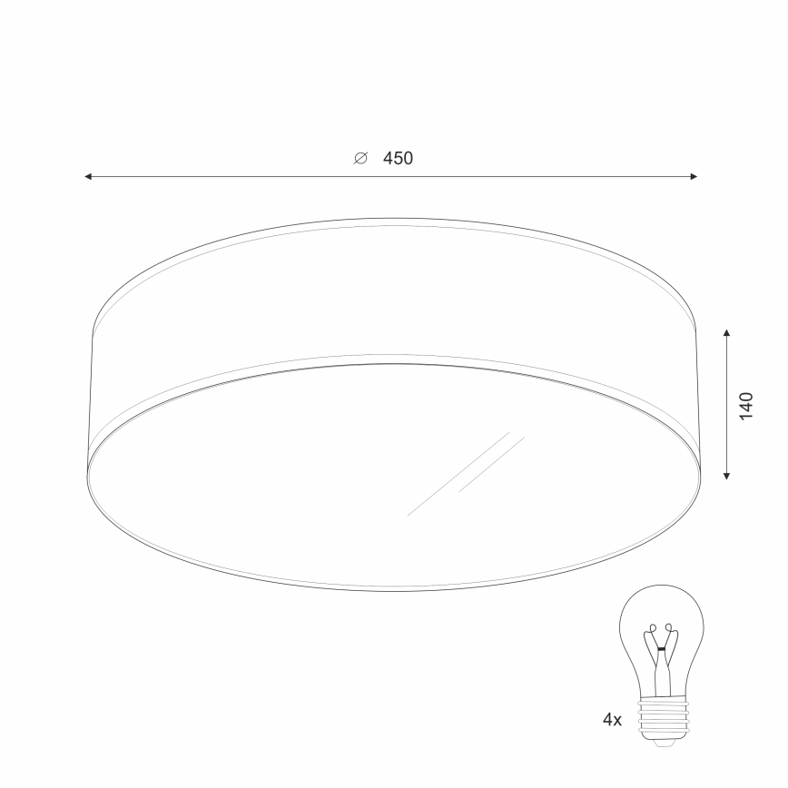Stropné svietidlo SIRJA DOUBLE 4xE27/15W/230V pr. 45 cm krémová