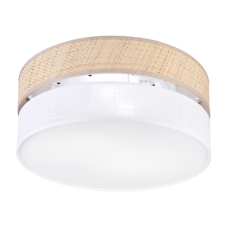 Stropné svietidlo SIRJA DOUBLE BOHO 2xE14/15W/230V pr. 35 cm béžová/biela