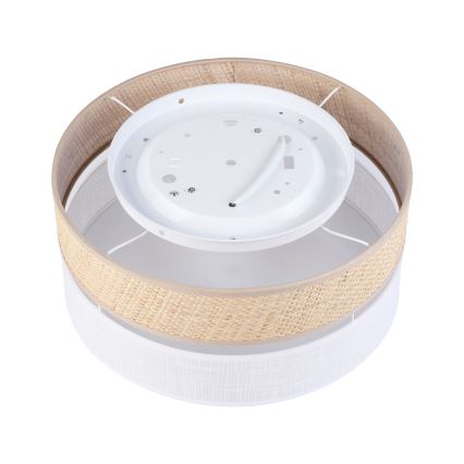 Stropné svietidlo SIRJA DOUBLE BOHO 2xE14/15W/230V pr. 35 cm béžová/biela