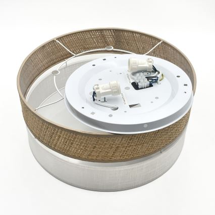 Stropné svietidlo SIRJA DOUBLE BOHO 2xE14/15W/230V pr. 35 cm béžová/biela