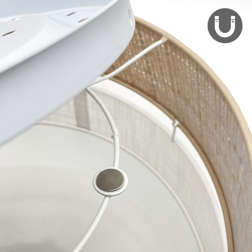 Stropné svietidlo SIRJA DOUBLE BOHO 2xE14/15W/230V pr. 35 cm béžová/biela