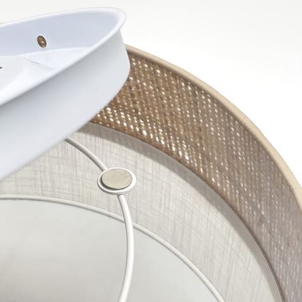 Stropné svietidlo SIRJA DOUBLE BOHO 2xE14/15W/230V priemer 35 cm béžová/biela