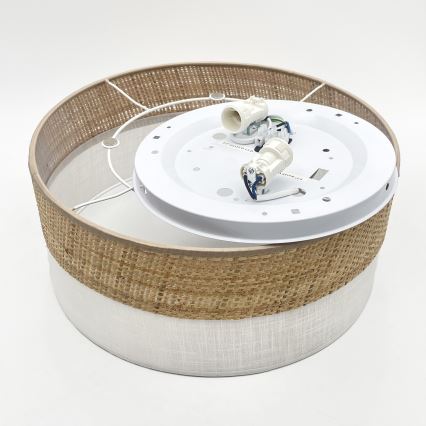 Stropné svietidlo SIRJA DOUBLE BOHO 2xE14/15W/230V priemer 35 cm béžová/biela