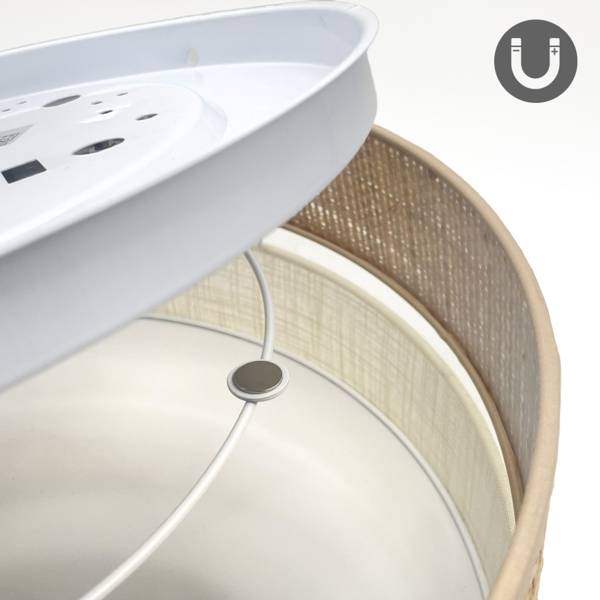 Stropné svietidlo SIRJA DOUBLE BOHO 2xE14/15W/230V priemer 35 cm béžová/krémová