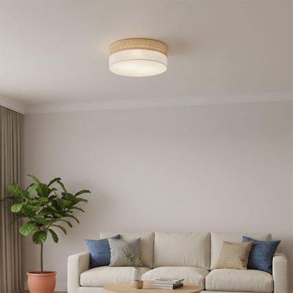 Stropné svietidlo SIRJA DOUBLE BOHO 2xE14/15W/230V, priemer 35 cm, béžové/krémové