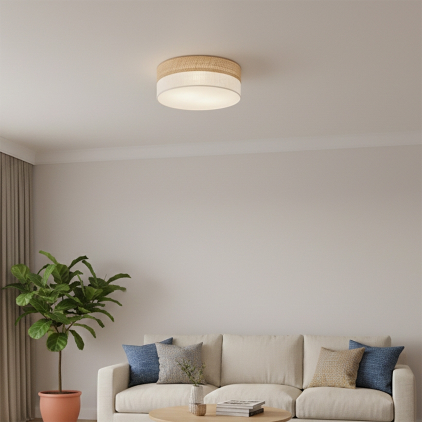 Stropné svietidlo SIRJA DOUBLE BOHO 2xE14/15W/230V, priemer 35 cm, béžové/krémové