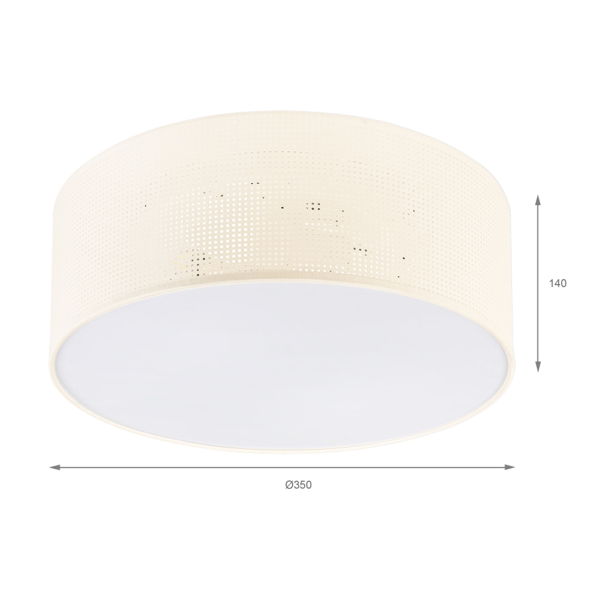 Stropné svietidlo SIRJA PLISADO 2xE27/15W/230V priemer 35 cm krémové