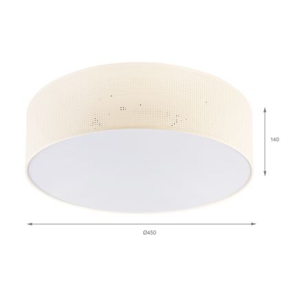 Stropné svietidlo SIRJA PLISADO 4xE27/15W/230V pr. 45 cm krémová