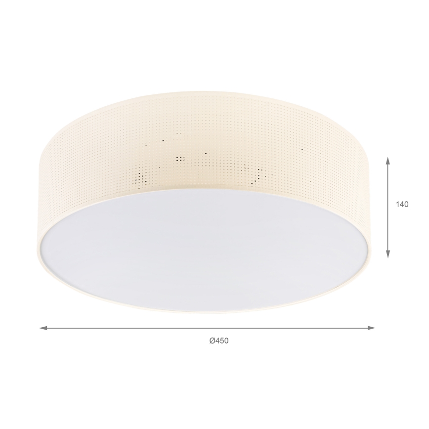 Stropné svietidlo SIRJA PLISADO 4xE27/15W/230V pr. 45 cm krémová