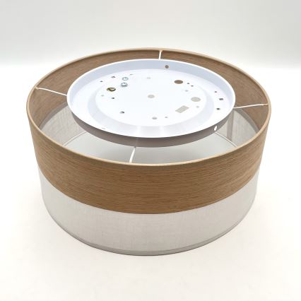 Stropné svietidlo SIRJA WOOD 1xE27/15W/230V pr. 35 cm biela/dub