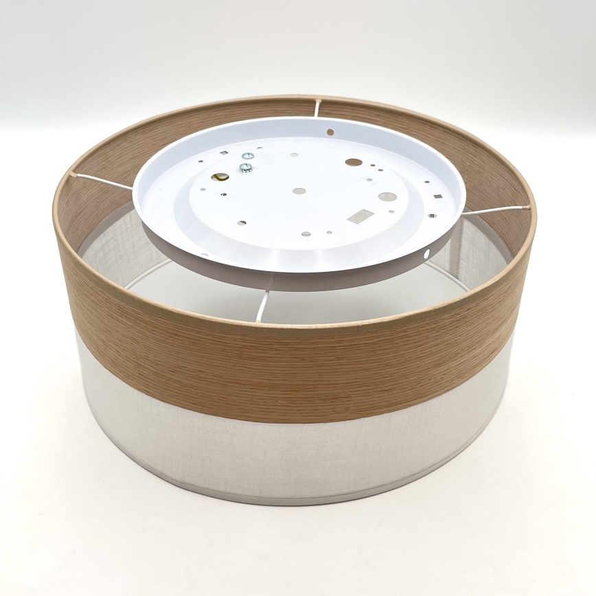 Stropné svietidlo SIRJA WOOD 1xE27/15W/230V pr. 35 cm biela/dub