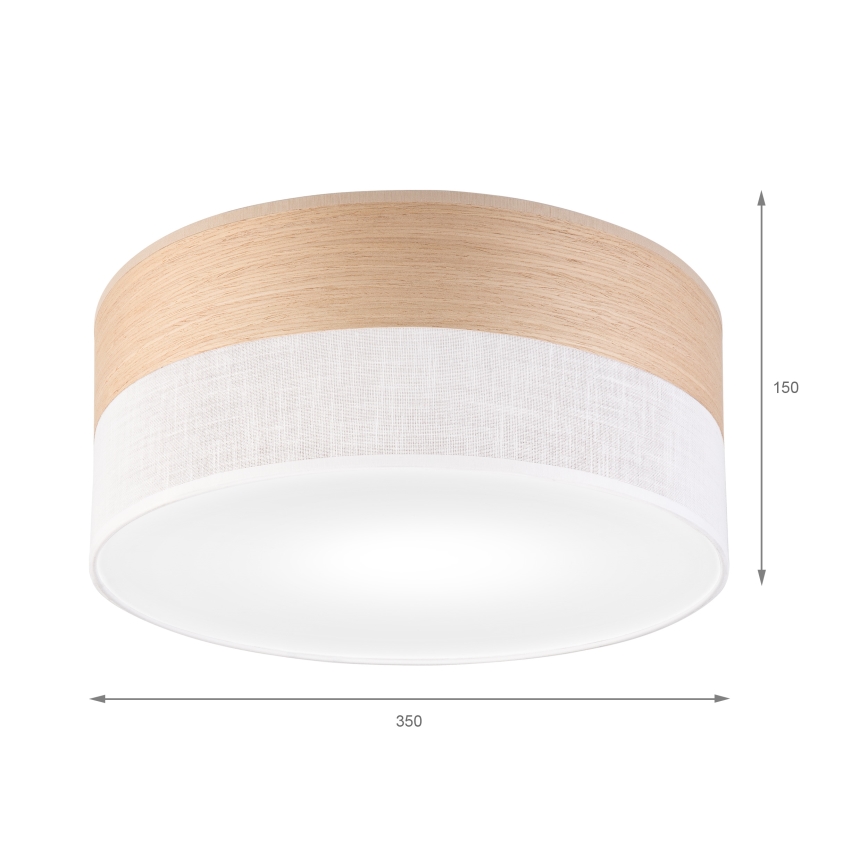 Stropné svietidlo SIRJA WOOD 1xE27/15W/230V pr. 35 cm biela/dub