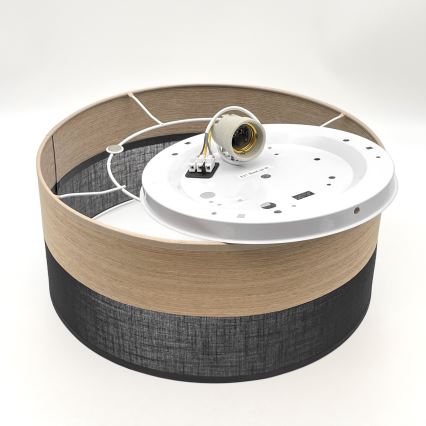 Stropné svietidlo SIRJA WOOD 1xE27/15W/230V pr. 35 cm čierna/dub