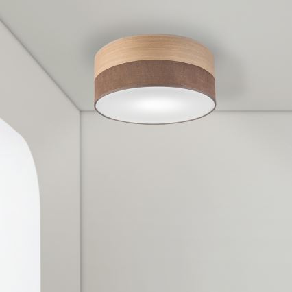 Stropné svietidlo SIRJA WOOD 1xE27/15W/230V pr. 35 cm hnedá/dub