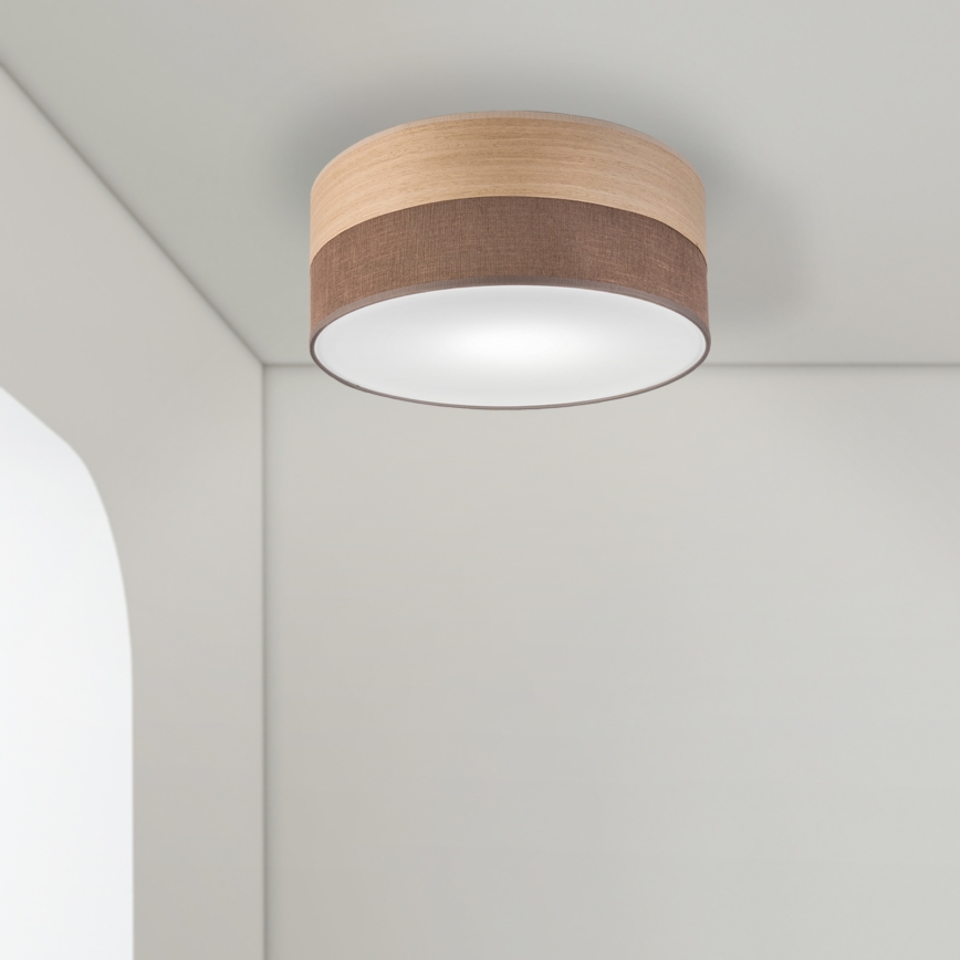 Stropné svietidlo SIRJA WOOD 1xE27/15W/230V pr. 35 cm hnedá/dub