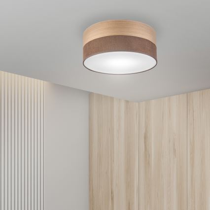 Stropné svietidlo SIRJA WOOD 1xE27/15W/230V pr. 35 cm hnedá/dub
