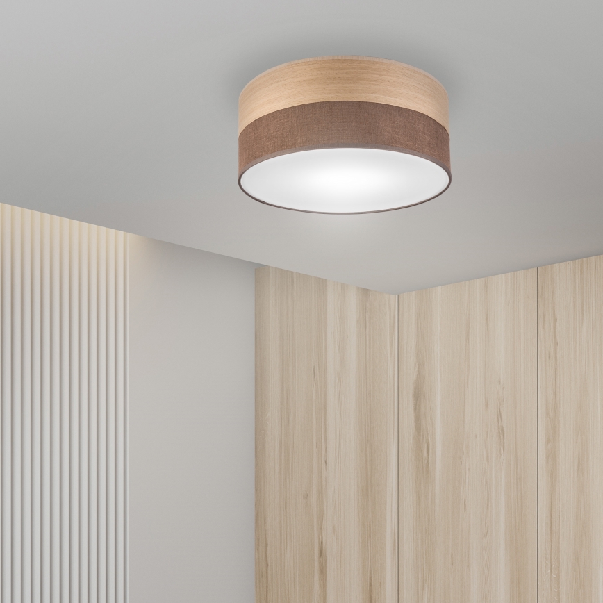 Stropné svietidlo SIRJA WOOD 1xE27/15W/230V pr. 35 cm hnedá/dub