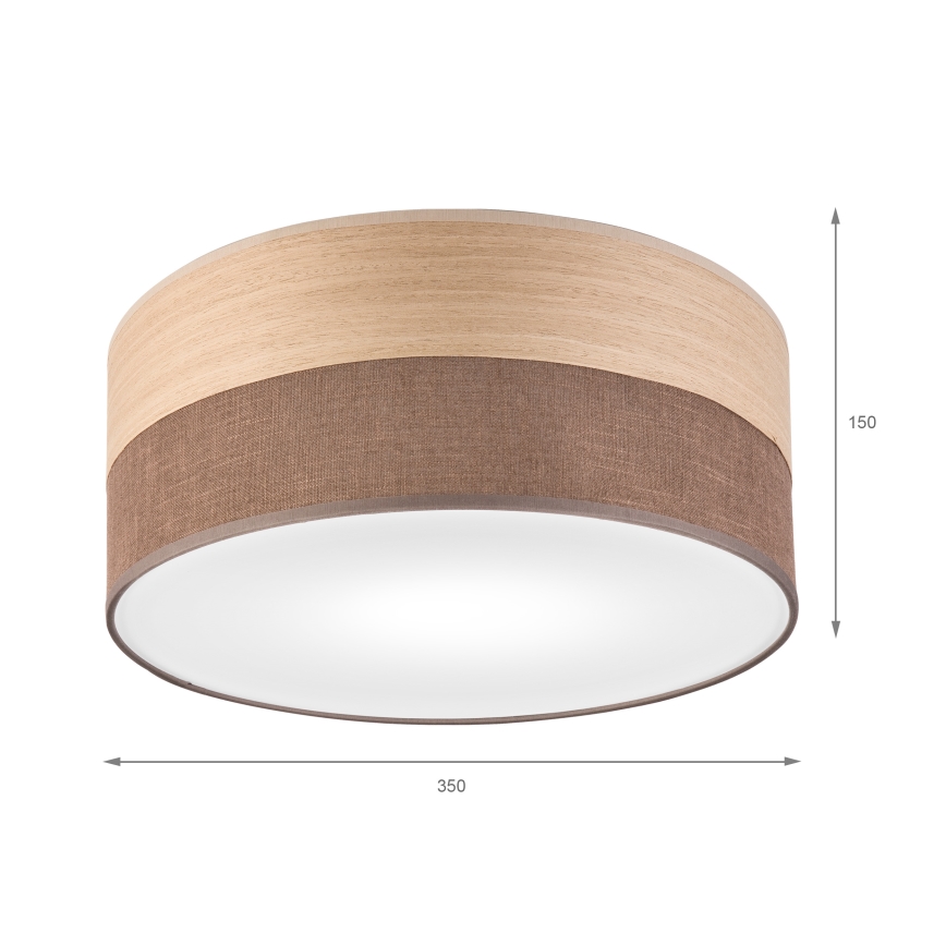 Stropné svietidlo SIRJA WOOD 1xE27/15W/230V pr. 35 cm hnedá/dub
