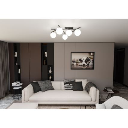 Stropné svietidlo SMART 5xE14/10W/230V čierna/biela