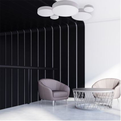 Stropné svietidlo so snímačom pohybu a súmraku CLEO 3xE27/24W/230V pr. 40 cm biela