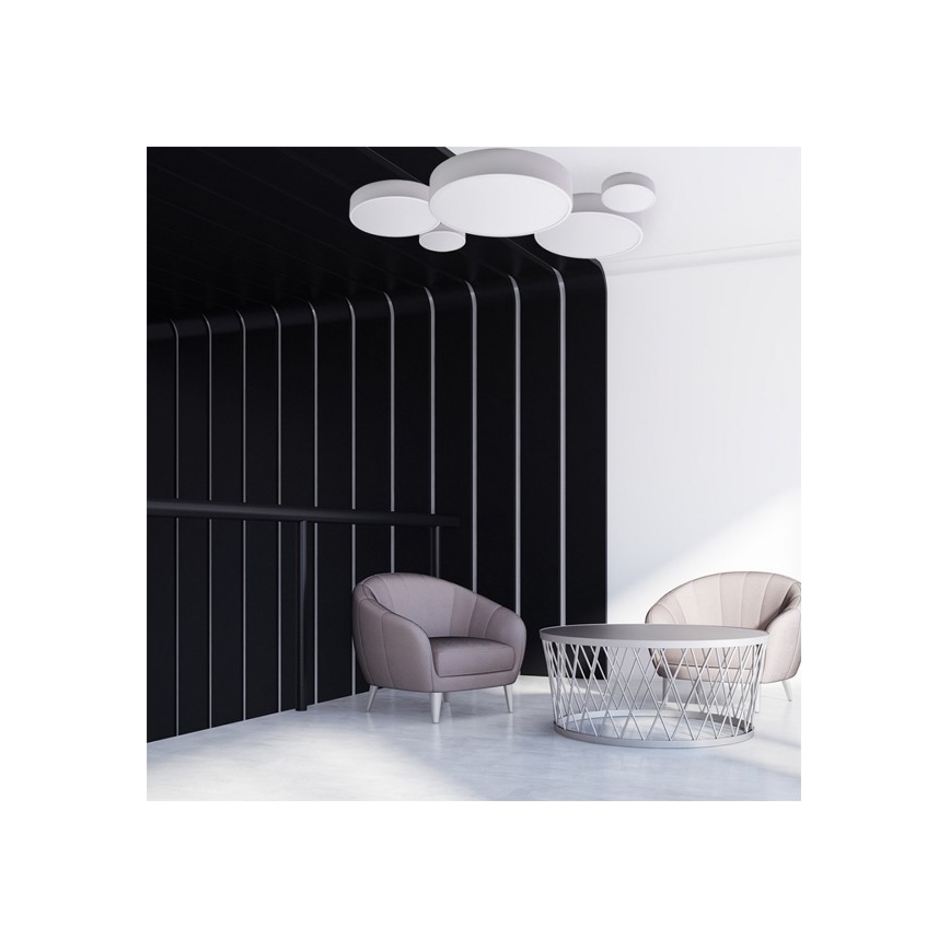 Stropné svietidlo so snímačom pohybu a súmraku CLEO 3xE27/24W/230V pr. 40 cm biela