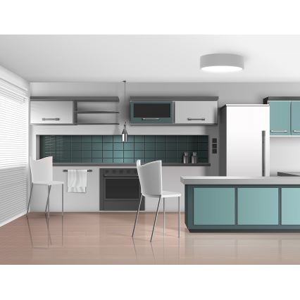 Stropné svietidlo so snímačom pohybu a súmraku CLEO 3xE27/24W/230V, priemer 40 cm, sivé