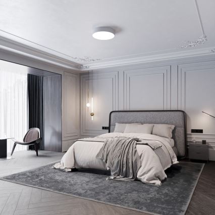 Stropné svietidlo so snímačom pohybu a súmraku CLEO 3xE27/24W/230V, priemer 40 cm, sivé