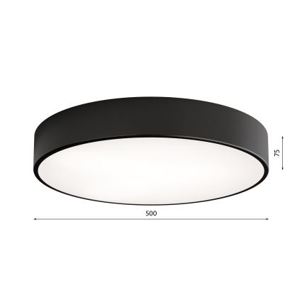 Stropné svietidlo so senzorom CLEO 4xE27/24W/230V pr. 50 cm čierna