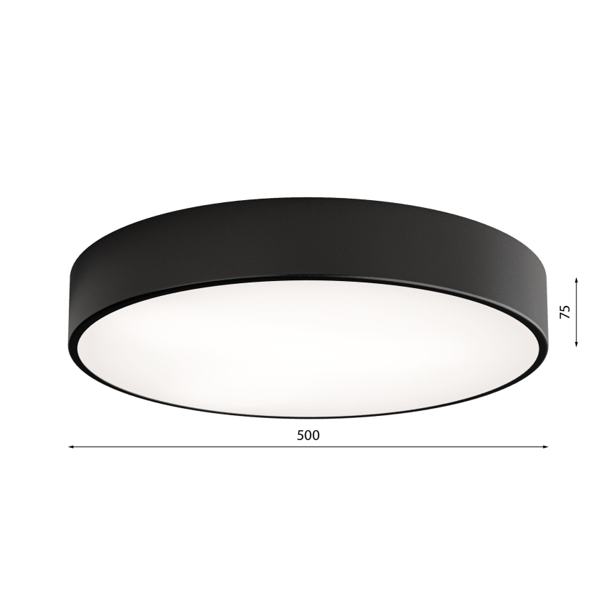 Stropné svietidlo so senzorom CLEO 4xE27/24W/230V pr. 50 cm čierna