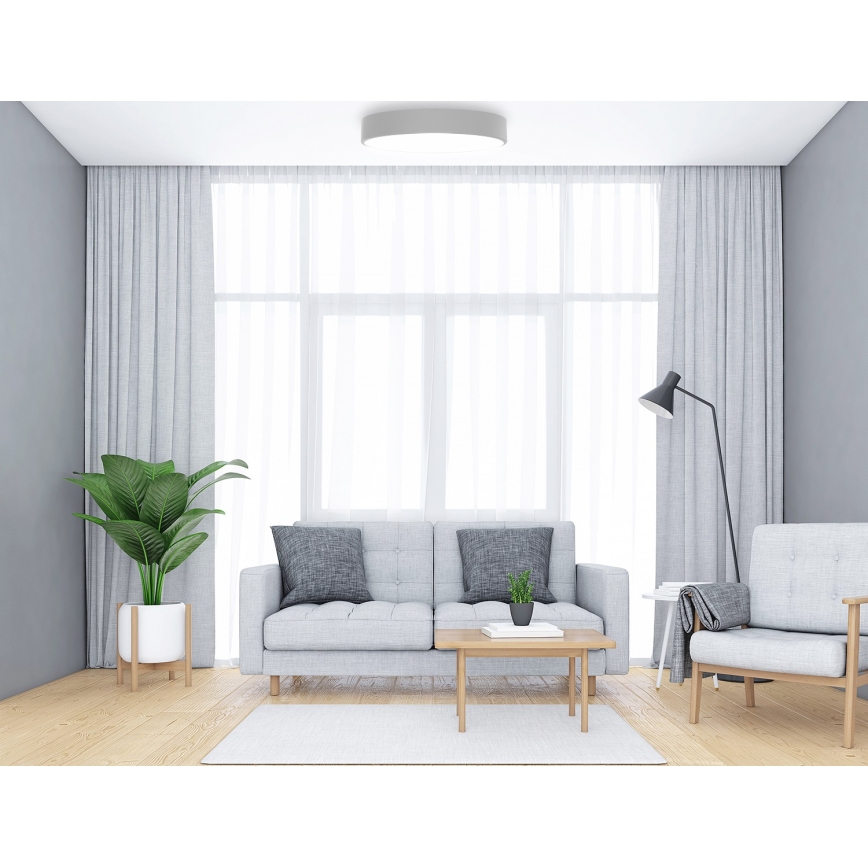 Stropné svietidlo so snímačom pohybu a súmraku CLEO 5xE27/24W/230V priemer 60 cm sivé