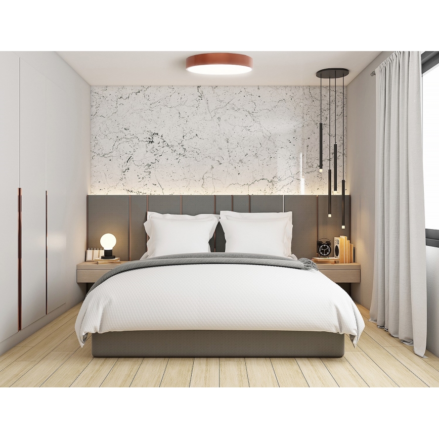 Stropné svietidlo so snímačom pohybu a súmraku CLEO 5xE27/24W/230V priemer 60 cm medené