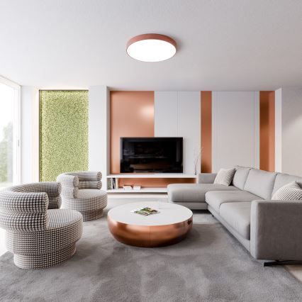 Stropné svietidlo so snímačom pohybu a súmraku CLEO 5xE27/24W/230V priemer 60 cm medené