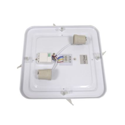 Stropné svietidlo so snímačom WILTON 2xE27/60W/230V 33x33 cm antracit