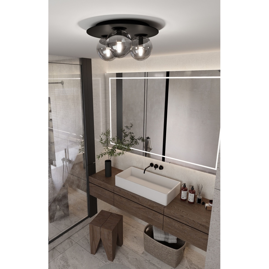 Stropné svietidlo SOLAR 3xE14/10W/230V čierna/šedá