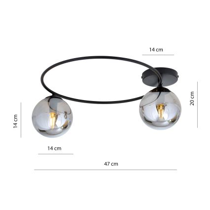 Stropné svietidlo SOPRA 2xE14/10W/230V čierna